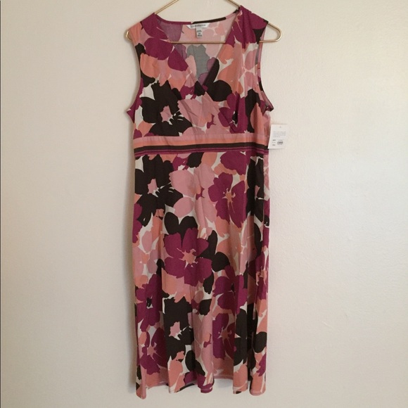 NWT Croft & Barrow Sleeveless Floral Dress 14P - Picture 1 of 7